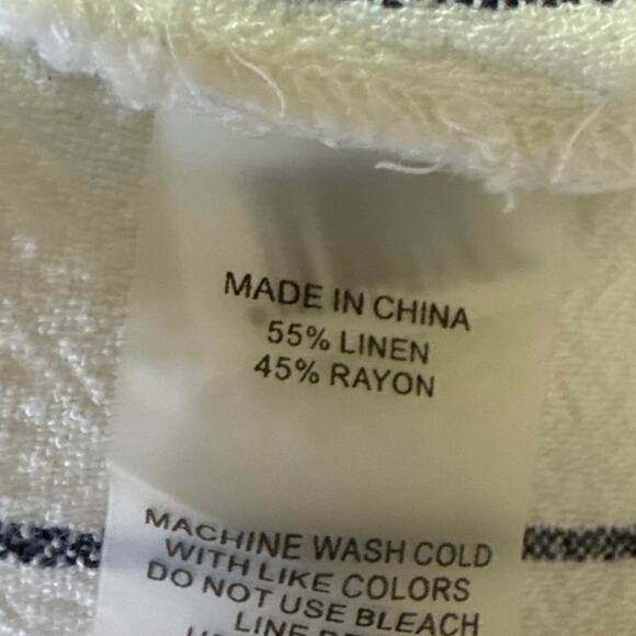 Vince Camuto White Linen Striped Sleeveless Cami Camisole Mini Tank Dress Sz XL - Picture 5 of 5